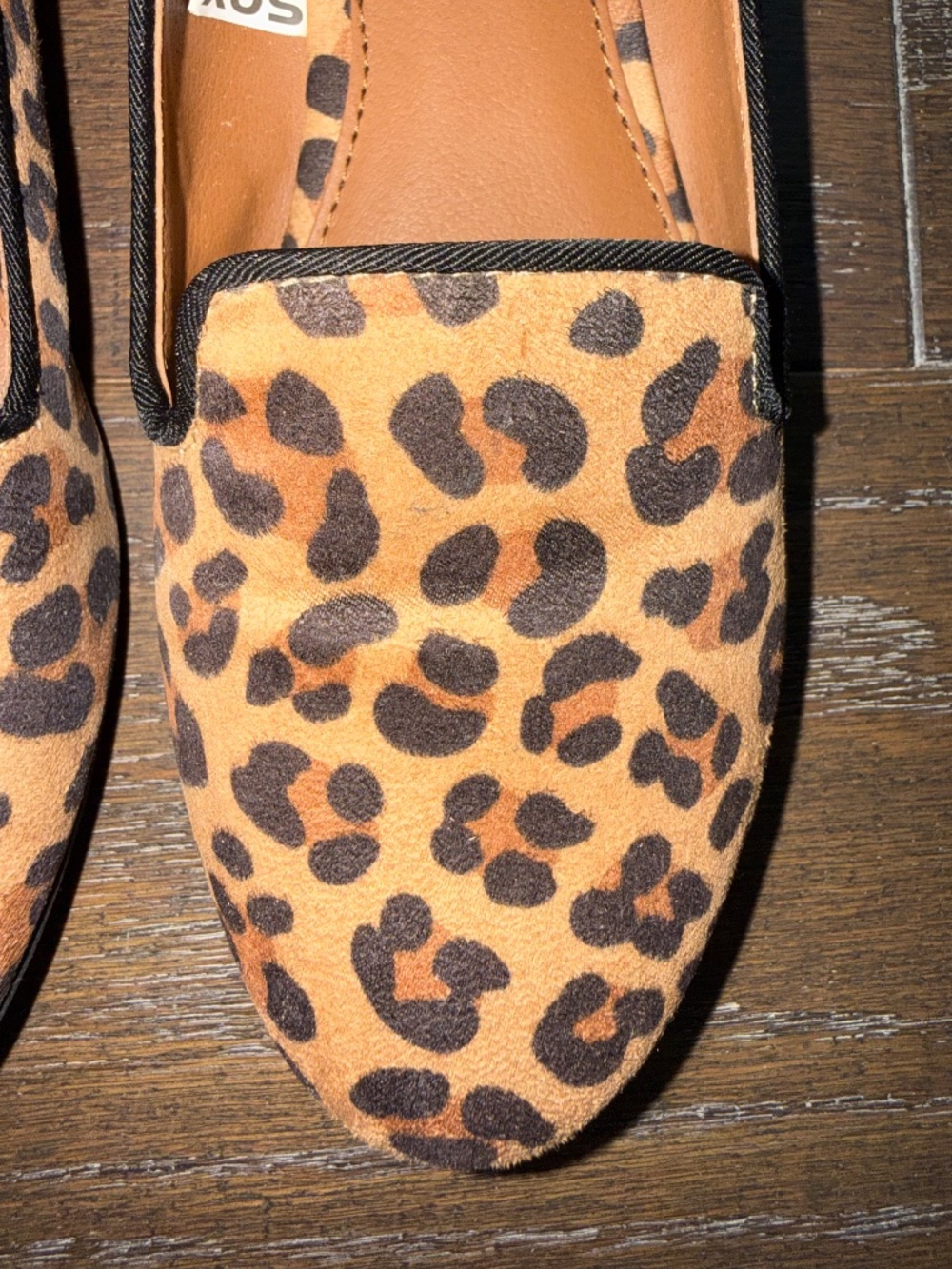 Mossimo Leopard Print Smoking Flats Loafers Size 5.5 Animal Print Slip-On Shoes - Picture 5 of 16